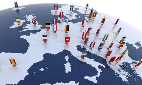 Background picture of map with flags pinned