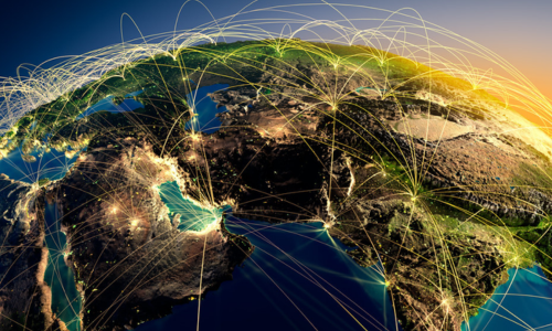 Background picture of world connected 